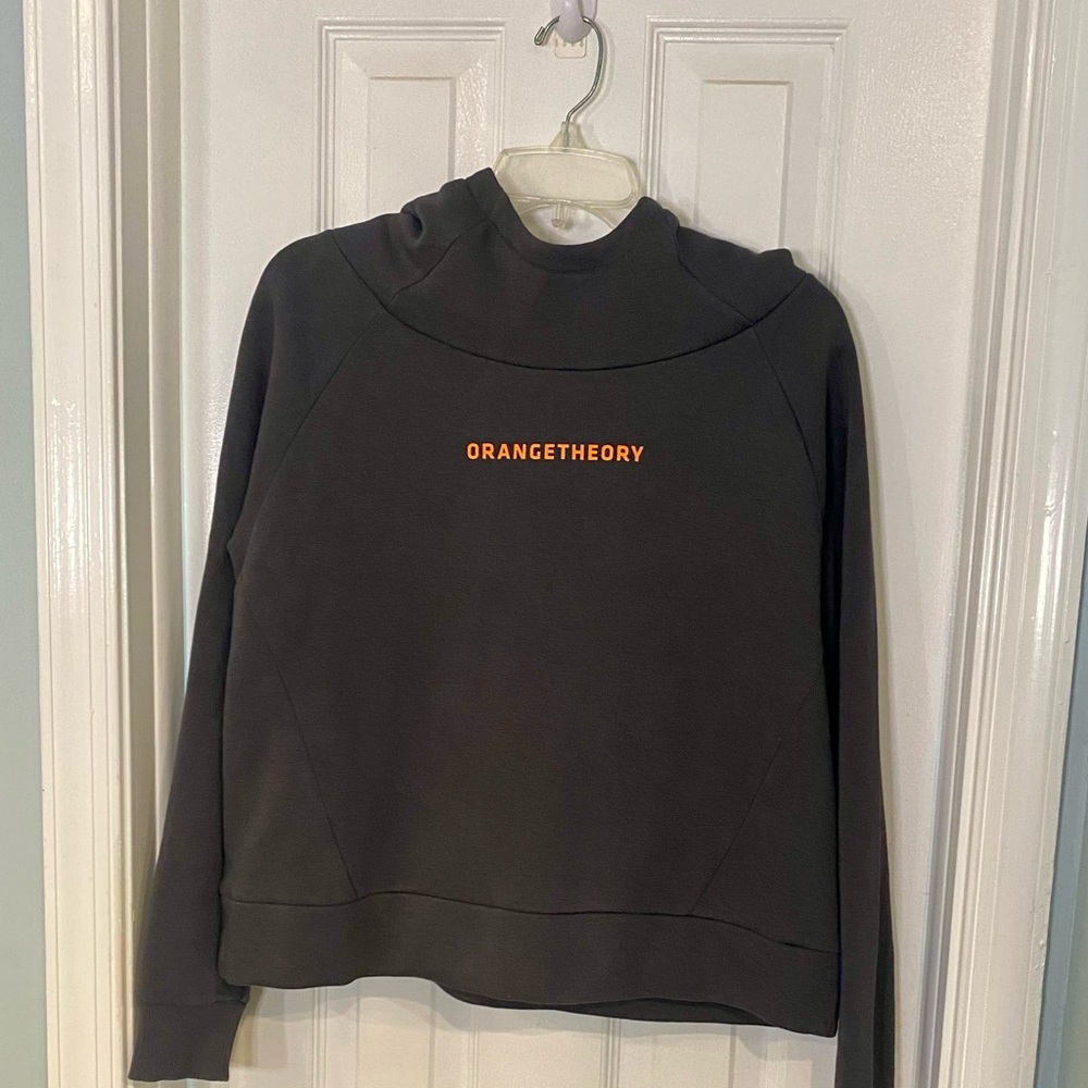 Orangetheory Women's Charcoal Cowl Neck Hoodie, Sz M